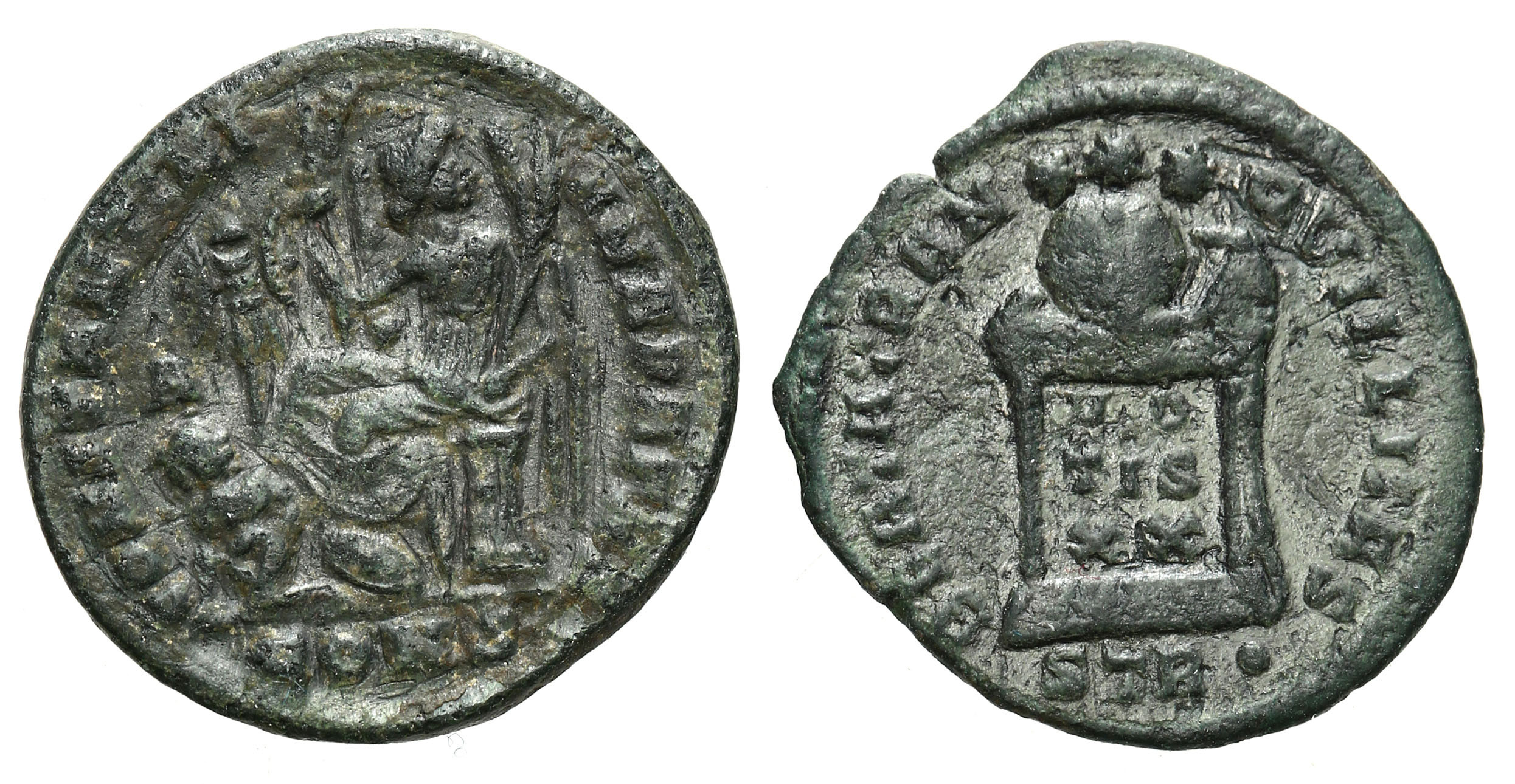 Cesarstwo Rzymskie, Lot 2 sztuk Follisów, Konstantyn I Wielki 305 – 337 n. e.